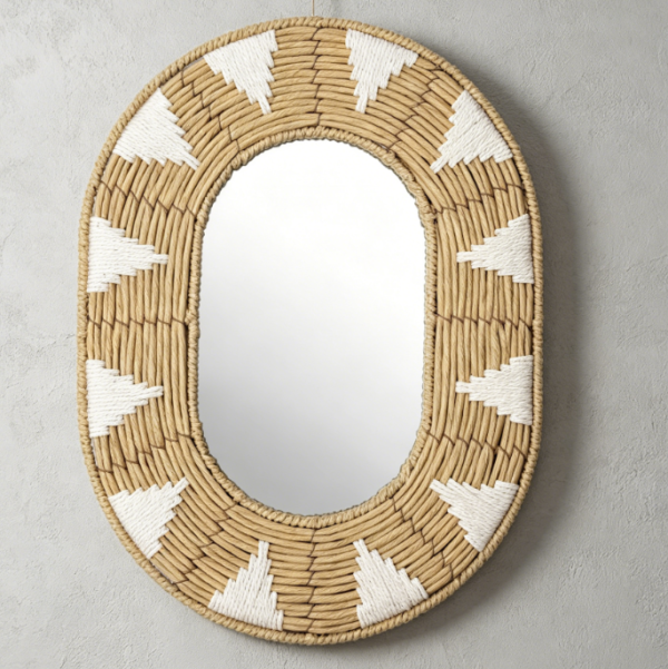 Seagrass Woven Oval Mirror — Pastoral Wall Decor